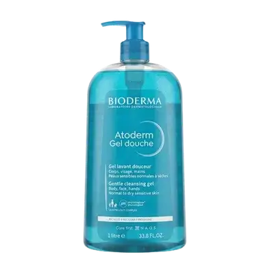 Atoderm Gel Douche Gentle Cleansing Gel Body Face Hands For Normal To Dry Sensitive Skin 1L _ BIODERMA
