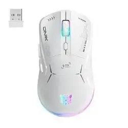 ONIKUMA CW917 Dual-Mode Gaming Mouse with RGB Lighting, 4800 DPI, and 2.4G + USB Connection White