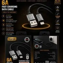 6a data cable charging usb-a to lightning