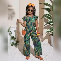 SHEIN Leap Crew Tween Girls' Casual Open Back Colorblocked Jumpsuit - 11 Years