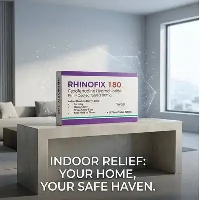 Rhinofix 180 (Fexofenadine Hydrochloride 180mg)  10 Film-Coated Tablets