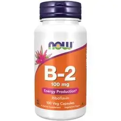 NOW B2 Riboflavin100mg - 100tabs (Vegan, gluten free , soy free, milk free ,nut free) - Made in USA