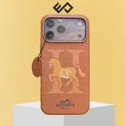 iPhone 17 Pro Max Orange Leather Fashion Design Case