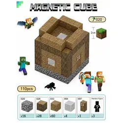 Minecraft Magnetic Building T020 House 1 – 110 Pieces + 3 Random Plush Toys