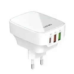 32W 3‑Port USB QC4.0 Super Fast Charger Q334 (White)