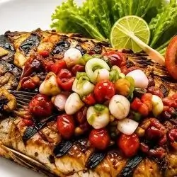 Grilled Fish With Dabu Dabu Sauce