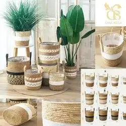 Basket Bamboo Style Set 4 Pcs Different Size