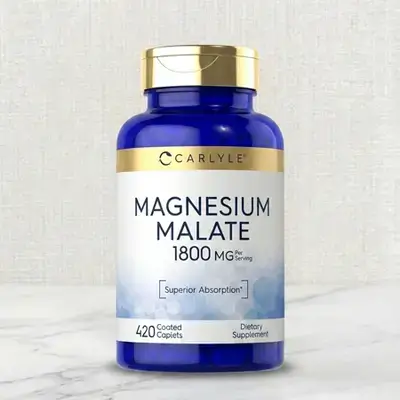 Magnesium Malate 1800MG 420 Coated Caplets | مغنيسيوم ماليت كارلايل 1800 ملغم 420 قرص مغلف