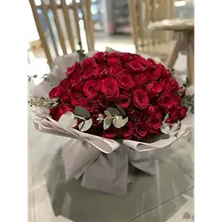 Bouquet Of Red Flowers With Accessories, 99 Flowers