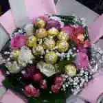 Ferrero Chocolate White Rose Pink Rose Rose Purple Gypsophila Accessories Wrapping