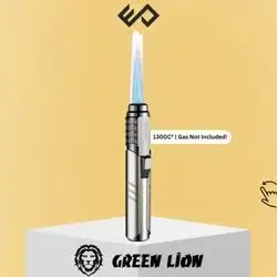 Green Lion Jet Flame Windproof Lighter - Silver