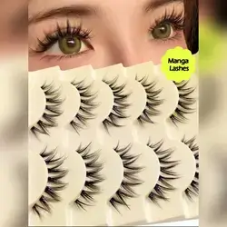 Asiteo 5 Pairs Manga Fishtail False Eyelashes