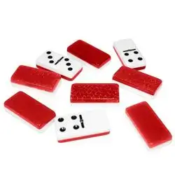 Dominoes Set Of 28 Back Red