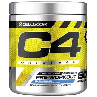 C4 Original Pre Workout Powder icy blue razz flavor 60 servings