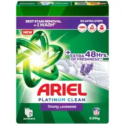 Ariel Platinum Clean Lavender, 2.5KG, Laundry Detergent Powder