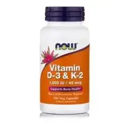vitamin d-3 & k-2 1,000 iu / 45mcg (supports bone health ) plus cardiovascular support 120capsules , take 1 capsule 1 to 2 times daily with food.
