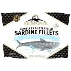 Brunswick Sardines in Spring Water, 3.75 oz Can (Pack of 1) - Boneless Butterflied Sardine Fillets - Wild Caught - 18g Protein per Serving - Gluten Free, Keto Friendly