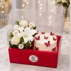 Box Cake With Flower