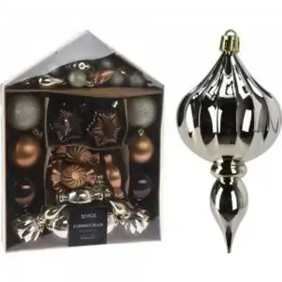 Koopman Xmas Ball Set 32Pcs Amber