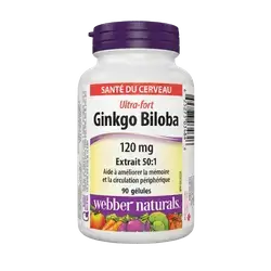 Ginkgo Biloba 120mg 90 Softgels _ Webber Naturals