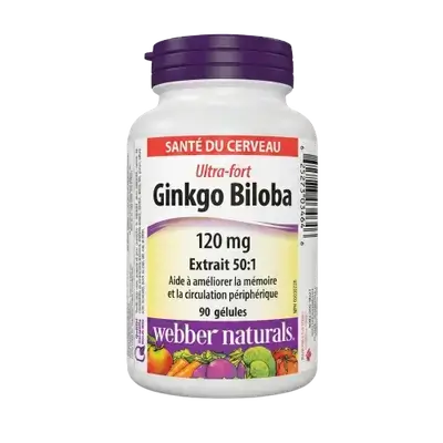 Ginkgo Biloba 120mg 90 Softgels _ Webber Naturals