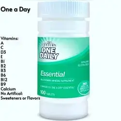 21st Century One a Day Essential Multivitamin, Multivitamin, vitamin A, D3, E, C, B 6,B 12,Calcium, 100 Count Multivitamin 