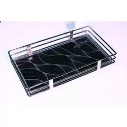 Galaxy Rectangular Silver Pattern 1 Metal Tray