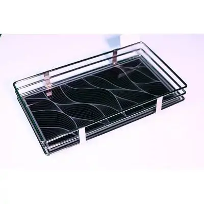 Galaxy Rectangular Silver Pattern 1 Metal Tray