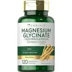 Magnesium Glycinate+ Ashwagandha complex 2740 mg USA 120 vegetarian capsules