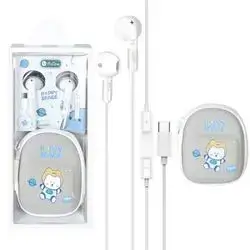 CASNI branded wired earphones Type-C Blue