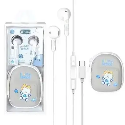 CASNI branded wired earphones Type-C Blue