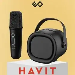 Havit Mini Portable Karaoke Speaker with Microphone - Black