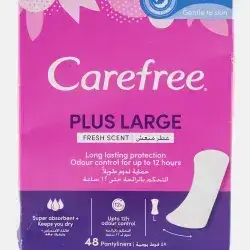 Carefree Panty Liners Plus Large Fresh Scent 48pcs, White