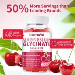 Magnesium Glycinate 1000 mg sugar free Gummies 60 Veggie Sweets