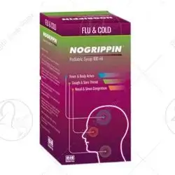nogrippin syrup fever , body pain . sore throat sinus 100 ml