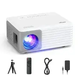 Mini Projector, AKIYO O1 Projector 1080P Full HD Support, Upgraded 13000L Portab
