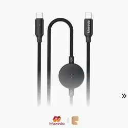 Moxedo 2-in-1 60W PD Charging Cable with Wireless Samsung Watch Charger – Black