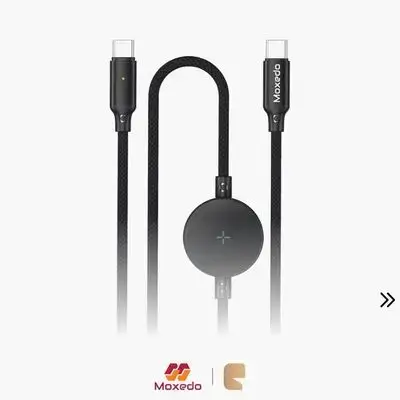 Moxedo 2-in-1 60W PD Charging Cable with Wireless Samsung Watch Charger – Black