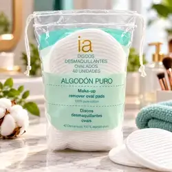 IA Pure Cotton Oval Makeup Remover Pads – 40 Pieces