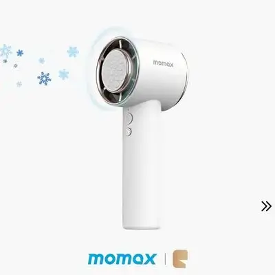 Momax Ultra Freeze Portable Icy Semiconductor Cooling Fan 12,000 RPM Motor & 3000mAh Battery - White