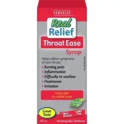 Real relief throat ease syrup (gluten free-no added sugar) 100ml Canada
