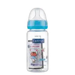 Glass Feeding Bottle 120ml Blue Color OPB-1097 _ Optimal
