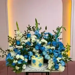 Cake and flowers