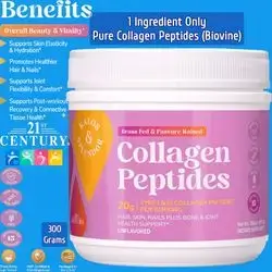21st Century Kalos & Splendor, Collagen Peptides Powder, Collagen peptides, Grass Fed & Pasture Raised Type I & III, Bovine Collagen, 20g Collagen Peptides Powder, Unflavored, 10.6 OZ (300g) collagen