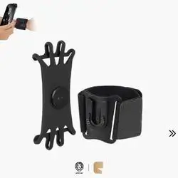 Green Lion Detachable Sports Armband (4"–6.8") 360° Rotation & Adjustable Elastic Strap - Black