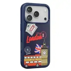 Levelo Vallo PU Leather Case for iPhone 17 Promax-blue london