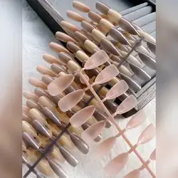 120pcs Nude Almond Shaped False Nails - 5 Colors
