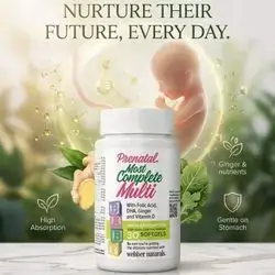 Prenatal Most Complete Multi with Folic Acid, DHA, Ginger and Vitamin D webber naturals (30 softgels)