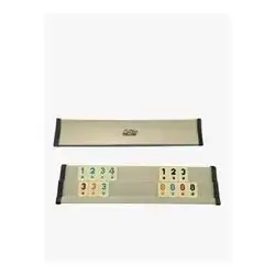 Okey - Wooden Curved Rummy Set - Light Beige