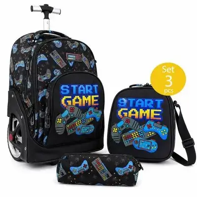Jasmine Star 3-Piece Trolley School Bag Set